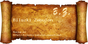Bilszki Zebulon névjegykártya